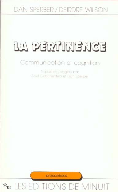 Emprunter La Pertinence. Communication et cognition livre