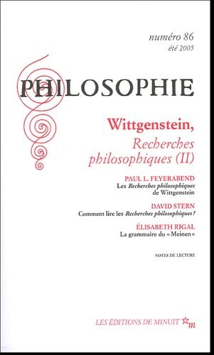 Emprunter Philosophie N° 86, Eté 2005 : Wittgenstein, Recherches philosophiques (II) livre