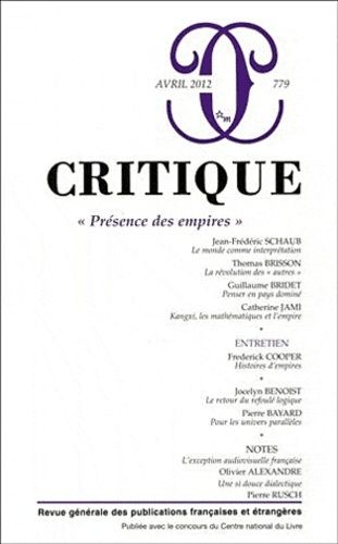 Emprunter Critique N° 779, Avril 2012 : Présence des empires livre