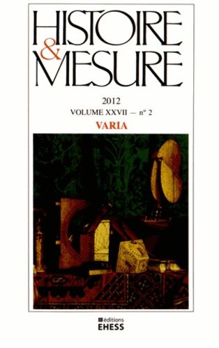 Emprunter Histoire & Mesure Volume 27 N° 2/2012 : Varia livre