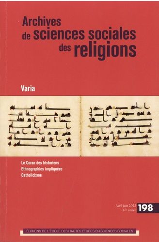 Emprunter Archives de sciences sociales des religions N° 198, avril-juin 2022 livre