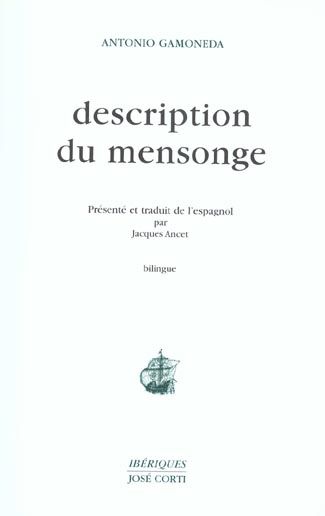 Emprunter Description du mensonge. Edition bilingue français-espagnol livre