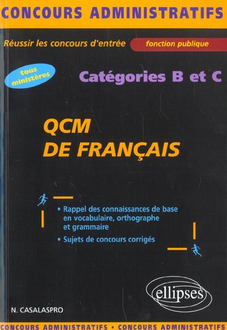 Emprunter QCM de français. Catégories B et C livre
