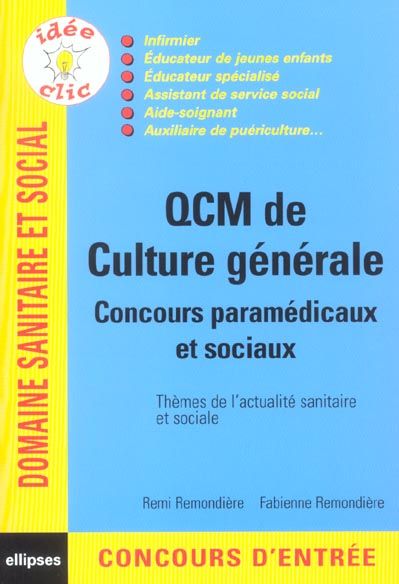 Emprunter QCM de culture générale. Concours paramédicaux et sociaux livre