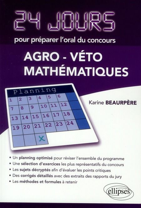 Emprunter 24 jours pour préparer l'oral du concours agro-véto mathématiques livre