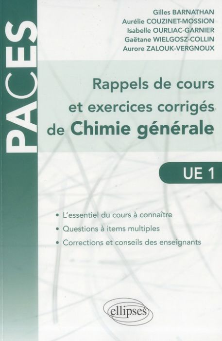 Emprunter Rappels de cours et exercices corrigés de chimie générale. UE1 livre