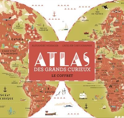 Emprunter Atlas des grands curieux. Le coffret avec 1 atlas, 1 planisphère géant, 47 stickers, 30 cartes quiz livre