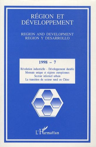 Emprunter Région et Développement N° 7-1998 : Révolution Industrielle - Développement durable livre
