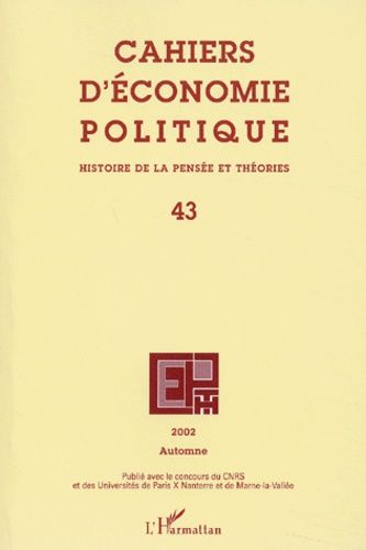 Emprunter Cahiers d'économie politique N° 43, Automne 2002 livre
