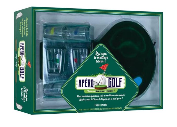 Emprunter Apéro golf, Tentez un hole in one et trinquez ! Coffret avec 1 green, 2 clubs de gilf, 2 billes, 6 v livre