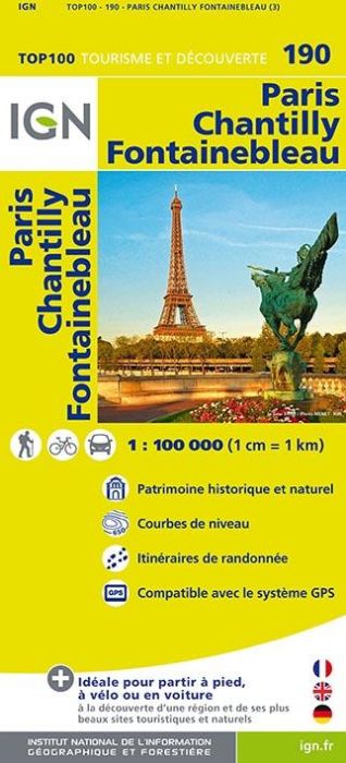 Emprunter 190 Paris Chantilly Fontainebleau 1:100000 livre