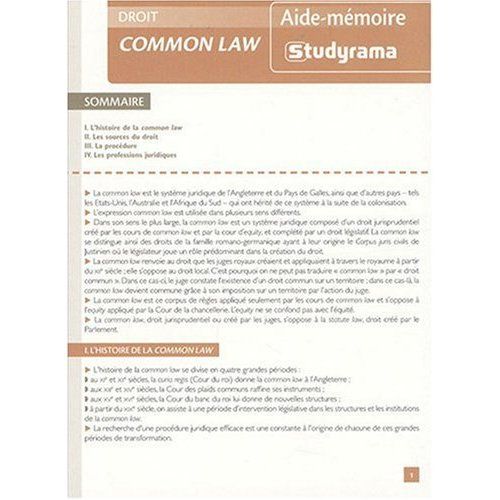 Emprunter Common law livre