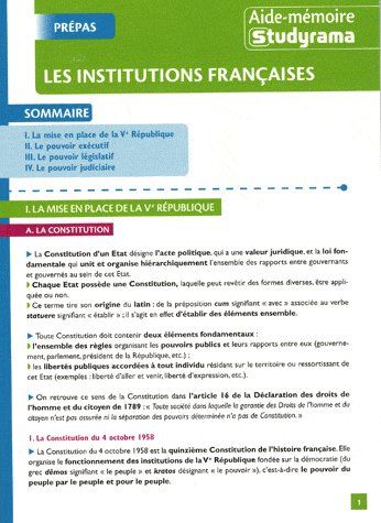 Emprunter Les institutions françaises livre