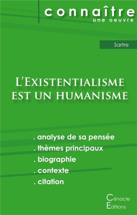 Emprunter L'Existentialisme est un humanisme. Fiche de lecture livre