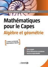 Emprunter Mathématiques pour le Capes. Algèbre et géométrie livre