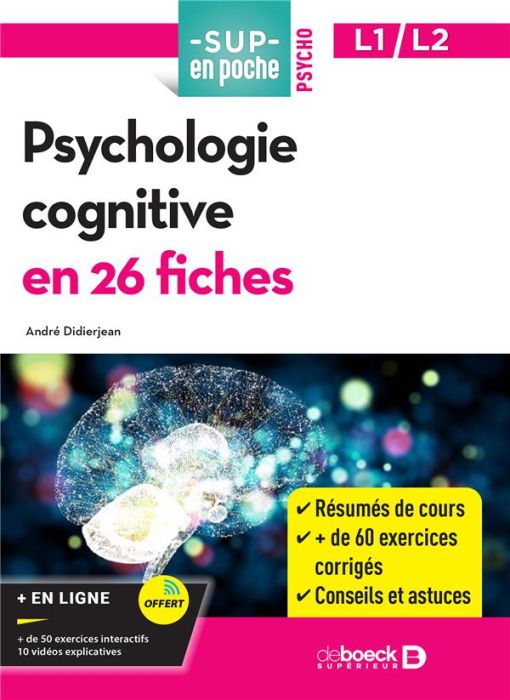 Emprunter Psychologie cognitive en 26 fiches. L1/L2, 2e édition livre