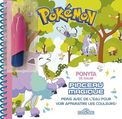 Emprunter Pokémon - Ponyta de Galar. Peins avec de l'eau pour voir apparaître les couleurs ! Avec 1 pinceau livre