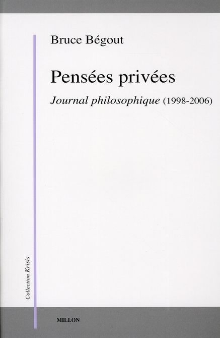 Emprunter Pensées privées. Journal philosophique (1998-2006) livre