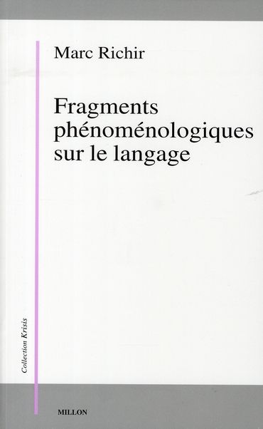 Emprunter Fragments phénoménologiques sur le langage livre