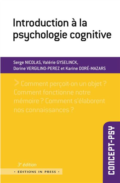 Emprunter Introduction à la psychologie cognitive. 3e édition livre