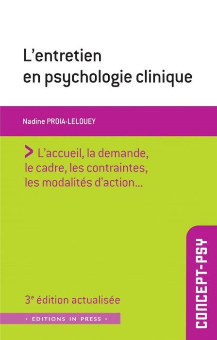 Emprunter L'entretien en psychologie clinique. 3e édition actualisée livre