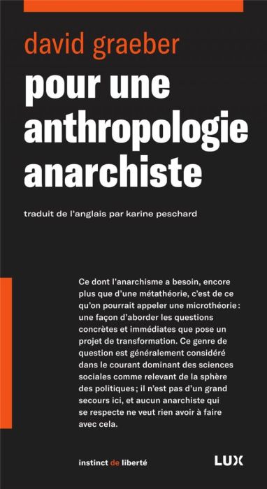 Emprunter Pour une anthropologie anarchiste livre