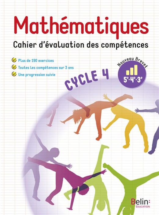 Emprunter Mathématiques cycle 4 (5e, 4e, 3e). Cahier d'évaluation des compétences, Edition 2018 livre