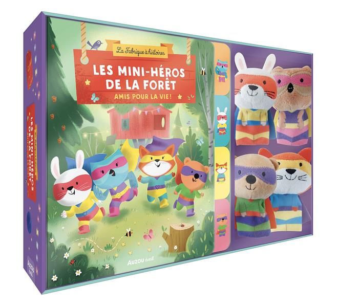 Emprunter Coffret Les mini-héros de la forêt - Amis pour la vie ! Avec 4 marionnettes à doigts %3B 1 album conte livre