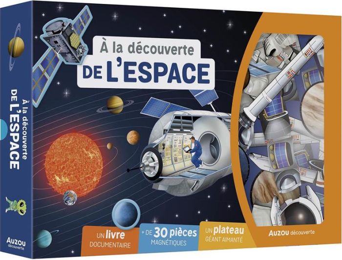 Emprunter A la découverte de l'Espace. Un livre documentaire, + de 30 pièces magnétiques, un plateau géant aim livre
