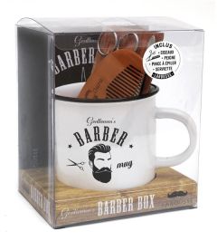 Gentlemen's Barber mug. Coffret avec des ciseaux, 1 peigne, 1 pince à épiler, 1 serviette - Daniel Hamizi Sarah