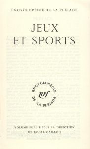 Jeux et sports - Caillois Roger