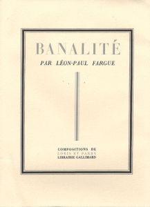 Banalité - Fargue Léon-Paul