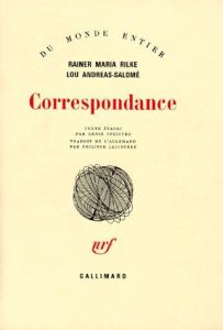 Correspondance - Andreas-Salomé Lou - Rilke Rainer Maria