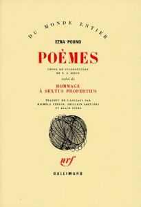 Poèmes. [suivi de Hommage à Sextus Propertius - Pound Ezra