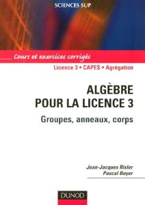 Algèbre pour la licence 3. Groupes, anneaux, corps - Risler Jean-Jacques - Boyer Pascal