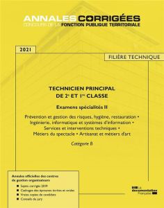 Technicien principal de 1re et 2e classe examens spécialité 2. Catégorie B , Edition 2020-2021 - CENTRE INTERDEPARTEM