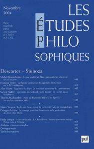 Les études philosophiques N° 4, Novembre 2004 : Descartes-Spinoza - Terestchenko Michel - Perler Dominik - Boyer Alain
