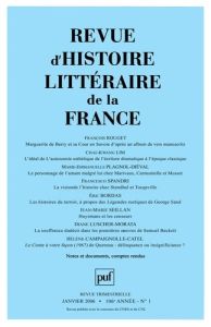 Revue d'histoire littéraire de la France N° 1/2006 - Rouget François - Lim Chae-Kwang - Plagnol-Diéval