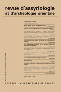 Revue d'assyriologie et d'archéologie orientale N° 102/2008 - Vukosavovic Filip - Keetman Jan - Abraham Kathleen
