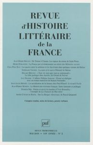 Revue d'histoire littéraire de la France N° 2, Mai 2010 - Roulin Jean-Marie - Duranton Henri - Kan Chia-Ping
