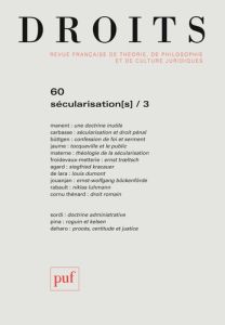 Droits N° 60/2014 : Sécularisation(s). Tome 3 - Mériot Frédéric