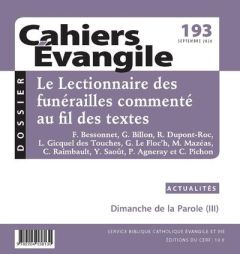 Cahiers Evangile N° 193, septembre 2020 - Morin Eric