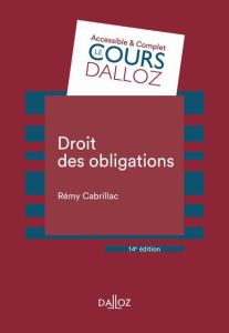 Droit des obligations. 15e édition - Cabrillac Rémy