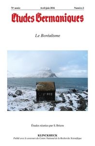 Etudes Germaniques N° 282, 2/2016 : Le Boréalisme - Briens Sylvain