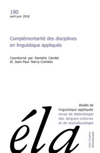 Etudes de Linguistique Appliquée N° 190, Avril-juin 2018 - CANDEL DANIELLE