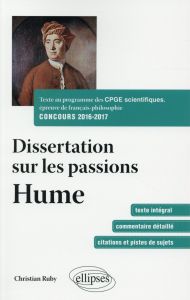 Dissertation sur les passions - Hume David - Ruby Christian