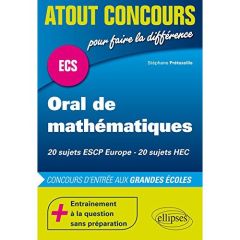 Oral de mathématiques ESCP Europe HEC - Préteseille Stéphane