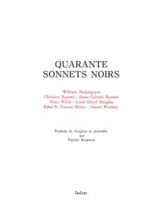 Quarante sonnets noir - Shakespeare William - Rossetti Christina - Rossett