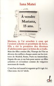 A vendre : Mariana, 15 ans - Matei Iana - Berthod Anne