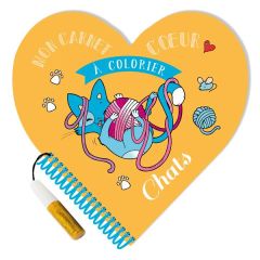 Mon carnet coeur à colorier. Chats - Aubry Séverine